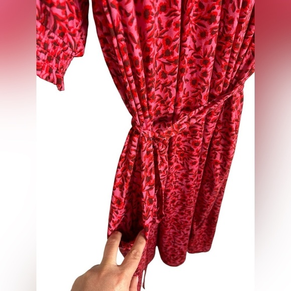 Boden Pink & Red Yoke Detail Belted Jersey Mini Dress Women’s Sz 12 Regular NWT - Picture 10 of 16